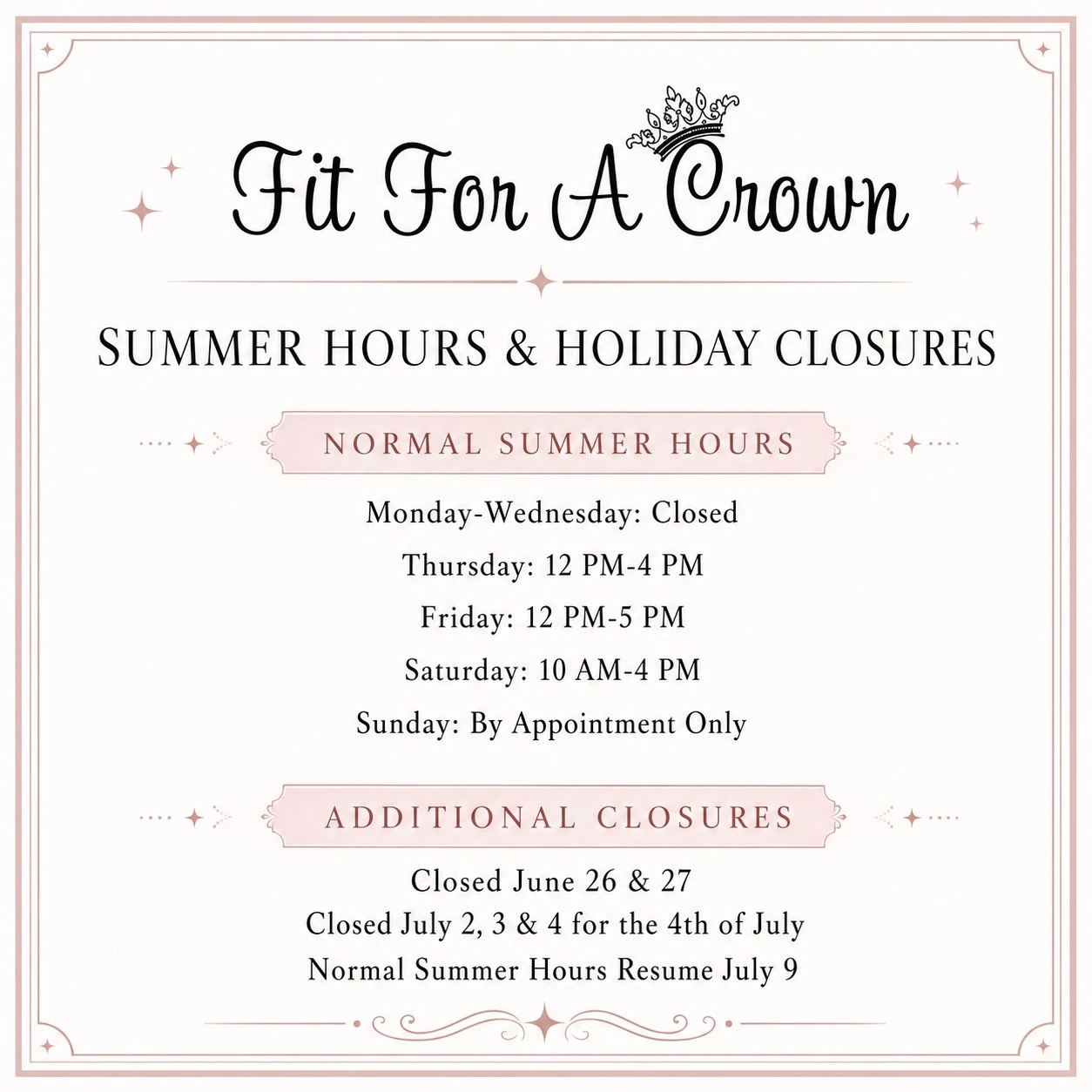 Summer Hours